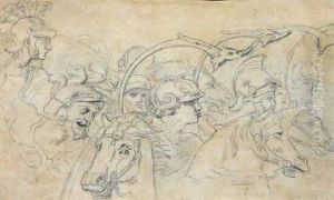 Etude D'apres La Bataille De Constantin De Raphael by Theodore Gericault