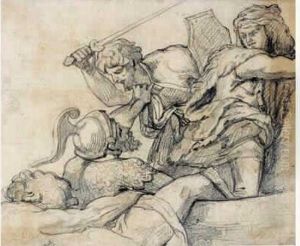 Etude D'apres La Bataille De Constantin De Raphael by Theodore Gericault