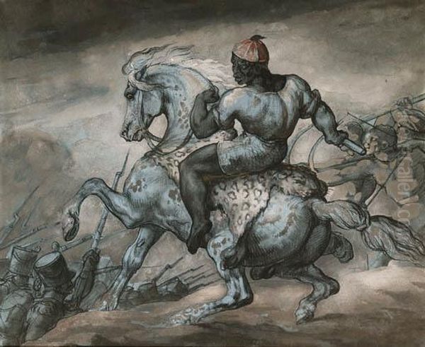 Episode De La Guerre Coloniale: Noir Sur Un Cheval Cabre - view 1
