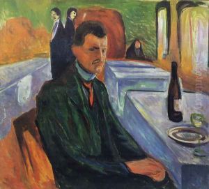 Self-portrait in a bottle of wine 1906