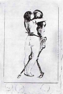 la jeune fille et la mort 1894 by Edvard Munch