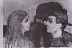 amants sur la plage 1895 by Edvard Munch