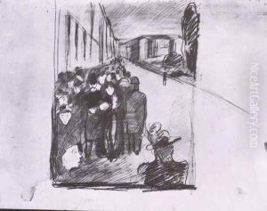soir rue Karl Johan 1892 by Edvard Munch