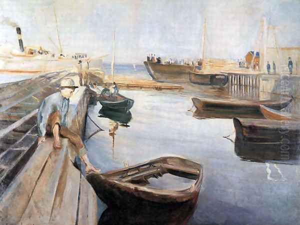 Arrival of the Mail Boat - view 1