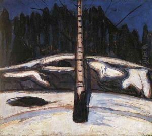 Birch in the Snow by Edvard Munch