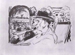 le compositeur delius à wiesbaden 1922 by Edvard Munch