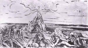 montagne de l'humanité avec le soleil de Zarathoustra 1910 by Edvard Munch