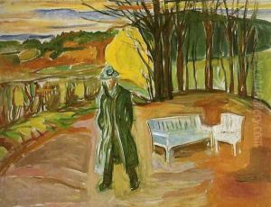 Self-Portrait in the Garden, Ekely by Edvard Munch