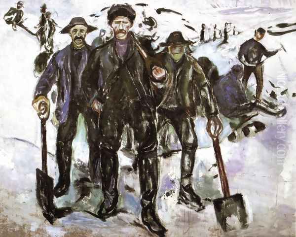 Workers in the Snow - view 1