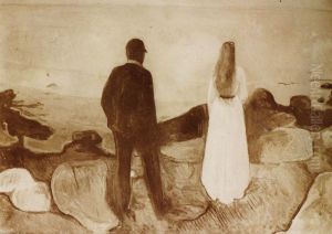 Zwei Menschen. Die Einsamen by Edvard Munch