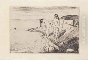Women bathing (Badende Frauen) by Edvard Munch