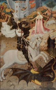 Saint George Killing the Dragon 1430-35 by Bernat (Bernardo) Martorell