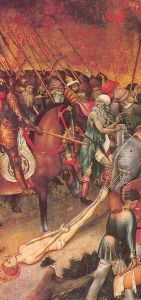 The Legend of Saint George- The Saint Dragged through the City by Bernat (Bernardo) Martorell