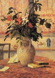 Bfouquet of Flowers in Front of a Window by Maxime Maufra