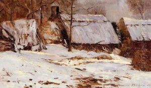 Cottages in the Snow by Maxime Maufra