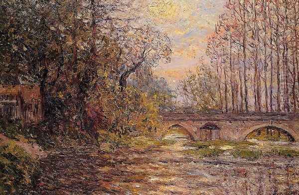 Sunset on the Loir, Lavardin - view 1
