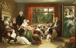 Hunt the Slipper at Neighbour Flamboroughs by Daniel Maclise