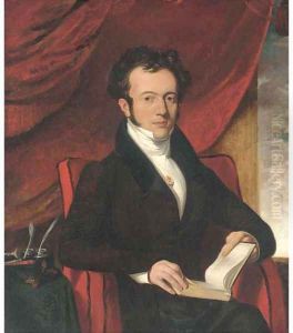 Portrait of M. Marcelles, Honourary Consul to Cork, half-length, in a brown coat with a cameo pinned to a white waistcoat, seated in an interior