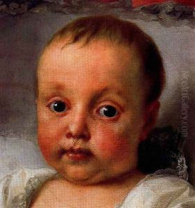 Portrait of the infanta Carlota Joaquina de Borbon (detail) by Anton Raphael Mengs