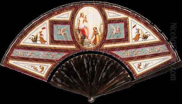Fan with Venus, a nymph and cupids - view 1