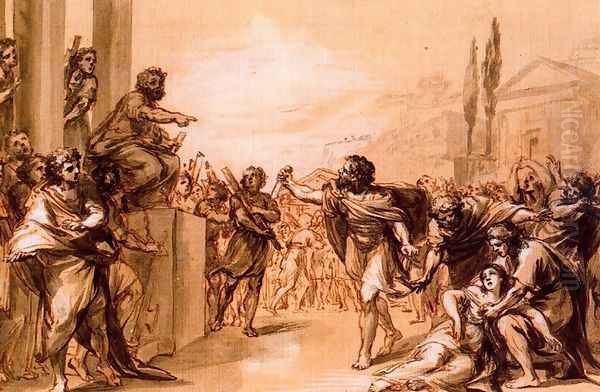 Virginio showing to Appio the dagger with which he killed Virginia - view 1