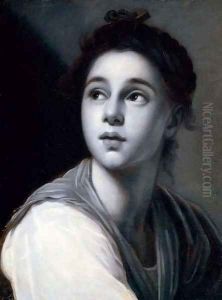 A young woman, en grisaille by Anton Raphael Mengs