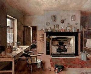 Kitchen at the old King Street Bakery 1884 by Frederick McCubbin