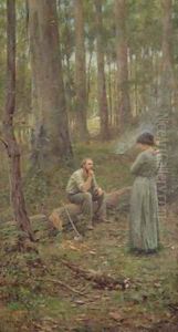 The Pioneer centre panel of a triptych 1904 by Frederick McCubbin