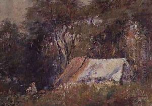 A Camp in the Bush Macedon by Frederick McCubbin