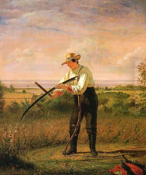 Farmer Whetting His Sythe - view 1