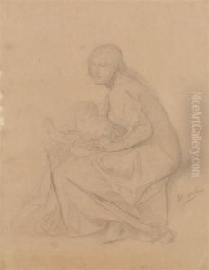 Femmes Et Enfants by Jean-Leon Gerome