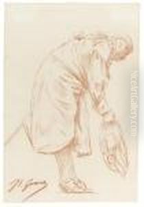 Study Of A Bowing Figure, For L'eminence Grise by Jean-Leon Gerome