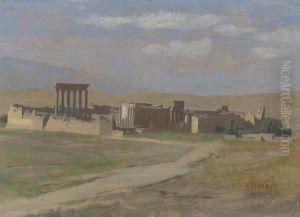 View Of Baalbek by Jean-Leon Gerome