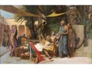 Socrate Venant Chercheralcibiade Dans La Maison De Aspasie by Jean-Leon Gerome
