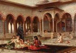 In Anoriental Harem. by Jean-Leon Gerome