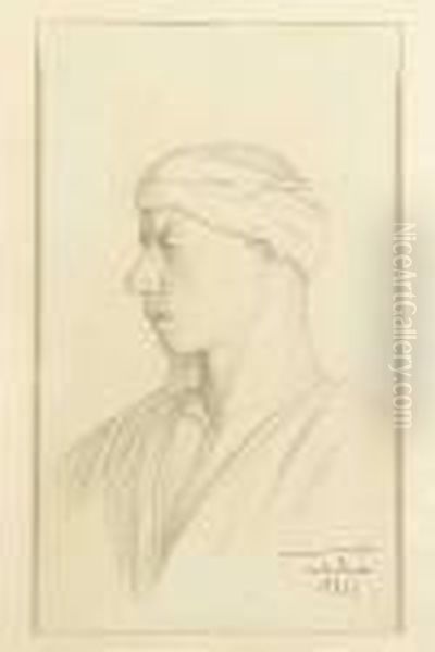 Portrait D'un Egyptien De Profil Vers La Gauche
 Crayon Noir - view 1