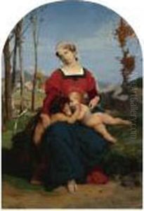 La Vierge, L'enfant Jesus Et Saint Jean by Jean-Leon Gerome