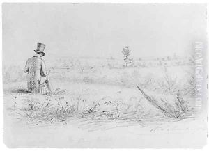 Artist Sketching at Stony Brook, New York (from McGuire Scrapbook) by William Sidney Mount