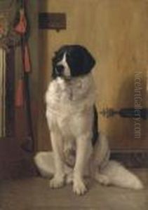 Etude De Chien De Terra-nuova ("l'attente") by Jean-Leon Gerome
