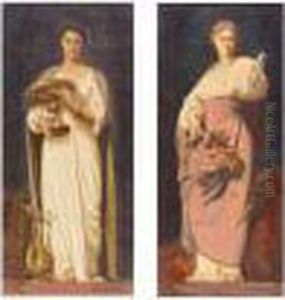 Allegories De La Sculpture Et De La Peinture by Jean-Leon Gerome