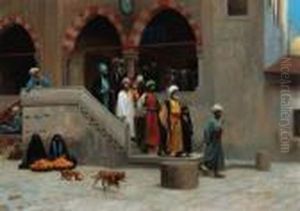Quittant La Mosquee by Jean-Leon Gerome