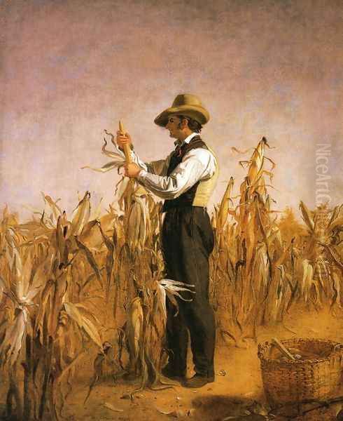 Long Island Farmer Husking Corn - view 1