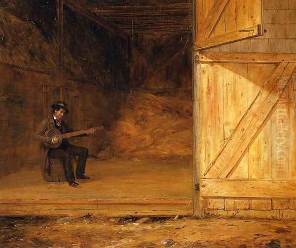 The Banjo Player in the Barn - view 1