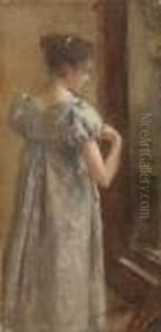 Jeune Femme Au Miroir by Henri Gervex