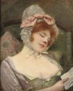 Pondering A Letter Of Love by Henri Gervex