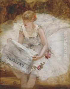 Ballerine Lisant Le Figaro by Henri Gervex