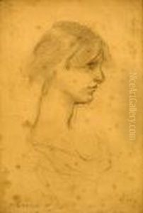 Portrait De Jeune Fille De Profil by Henri Gervex