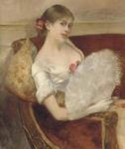 Femme A L'eventail by Henri Gervex