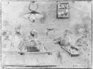 A L'ecole - Ecoliers Vus De Dos - Circa 1879.
