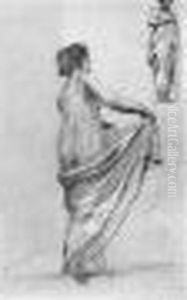 Etude De Deux Femmes Drapees - Etude Pour Les Arts Et L'industrie - Avant 1906. by Henri Gervex